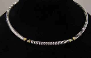 David Yurman 14K Yellow Gold & Silver Choker Necklace  