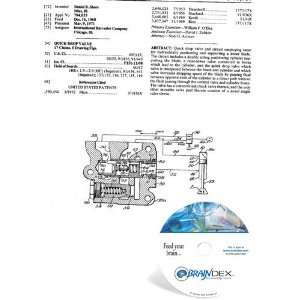  NEW Patent CD for QUICK DROP VALVE 