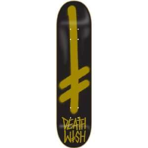  Deathwish Gang Logo Skateboard Deck   8.0 Black/Gold 