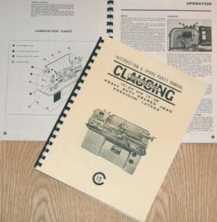 CLAUSING/Colchester 13 Lathe Operating & Parts Manual  