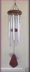WEATHERLAND BLACK WALNUT & SILVER PIPES 18 WIND CHIME  