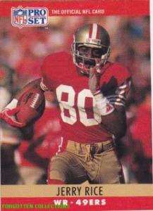 JERRY RICE (WR) 49ers  1990 Pro Set Card  