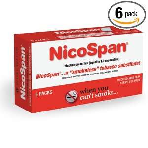  NicoSpan 6 Pack Carton, 60 Dissolving Strips (10 Strips 