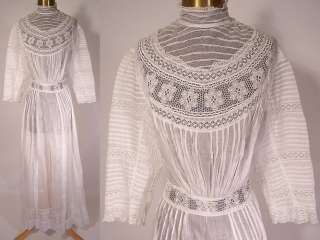   Collar Pleated White Cotton Batiste Lace Lawn Graduation Dress  