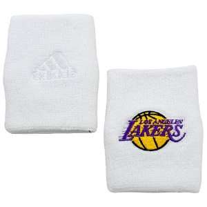   Angeles Lakers 2 Pack White Terry Cloth Wristbands