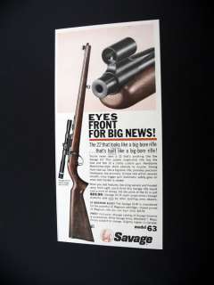 Savage Model 63 .22 22 Gun Rifle 1964 print Ad  