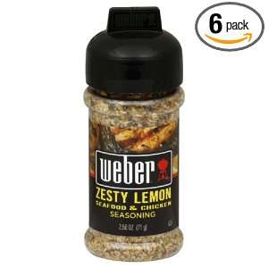 Weber Grill Seasoning Zesty Lemon, 2.5 Ounce (Pack of 6)  