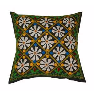  Fabulous Design Cotton Cushion Covers with Floral Patch 