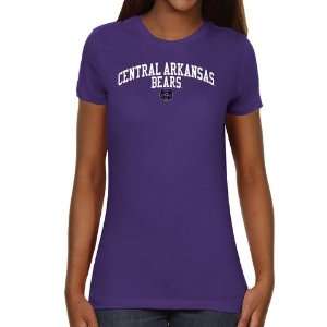 Central Arkansas Bears Ladies Team Arch Slim Fit T Shirt   Purple 