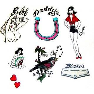 Amy Winehouse Fancy Dress Tattoos Deluxe   Set of 10