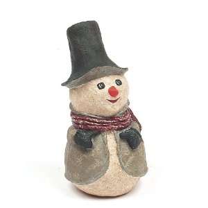  12 Eco Country Folk Art Snowmen With Hat/Vest/Scarf 
