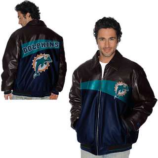 Miami Dolphins Outerwear G III Miami Dolphins Faux Leather Jacket