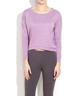 Purple (Purple) Dipped Hem Marl Sweatshirt  241165256  New Look