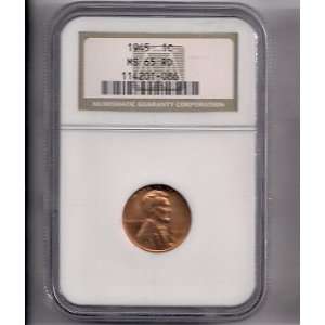  1945 LINCOLN WHEAT CENT NGC MS65 RD 