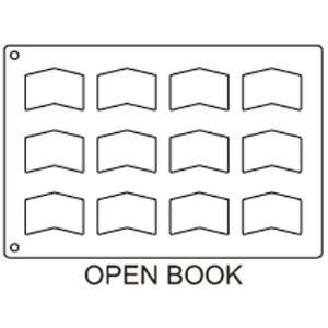  Tuile Template, Open Book 3 x 2, 12/Mat
