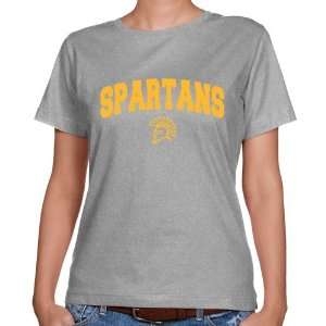 NCAA San Jose State Spartans Ladies Ash Logo Arch Classic Fit T shirt 