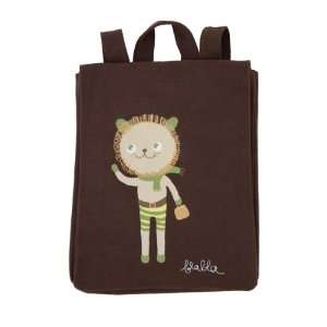    Blabla   Charles The Lion Chocolate Brown Canvas Backpack Baby