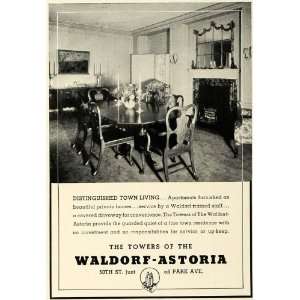  1936 Ad Waldorf Astoria Tower Townhouse Apartment Lease 