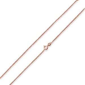  14K Rose Gold Plated Sterling Silver 24 Twisted Box Chain 