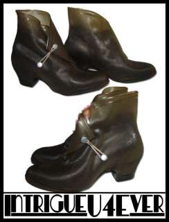   VTG 40s 50s Rubber Over Shoe Boots Rain Wellies High Heel Galoshes 10