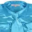 Ferrecci® Turquoise Mens Satin Dress Shirt   Size XS