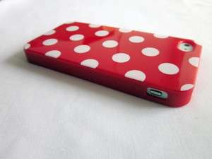 Red Bottom White Polka Dots TPU Soft Shell Case Cover for iPhone 4 4S 