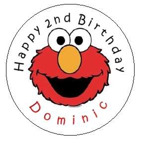 Elmo Birthday Personalized 2.5 Round Labels for Favors  