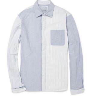 Kolor Panelled Striped Cotton Blend Shirt  MR PORTER