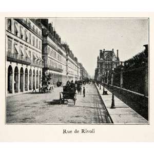 1900 Print Rue de Rivoli Shopping Battle Louvre Tuileries 
