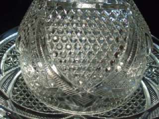 Vintage Dome Covered Cheese Dish Round Clear Cut Glass  