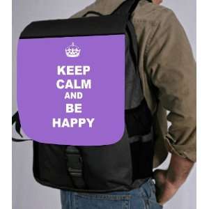  Keep Calm Be Happy   Violet Color Back Pack   School Bag 
