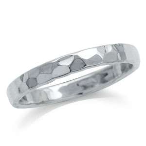 3MM Hammered 925 Sterling Silver Band Ring  