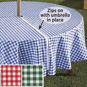  Zippered Gingham Tablecover 70 Round