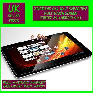 10.1 Capacitive Zenithink ZT280 C10 Zepad C91 Cortex A9 Android 2.3 