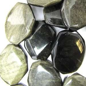 40mm black obsidian freeform nugget beads 8 5 pcs 