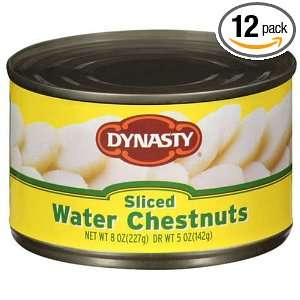 Dynasty Water Chestnuts   Sliced, 8 Ounce (Pack of 12)  