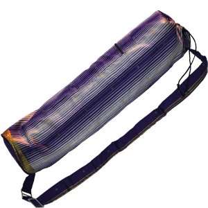    Printed Yoga Mat Bag   100% Silk   Purple Royal
