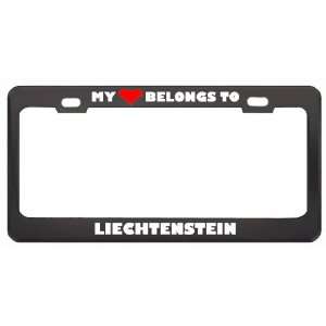 My Heart Belongs To Liechtenstein Country Flag Metal License Plate 
