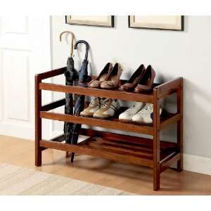  Traditional Large Shoe Rack With Three Shelves And Space 