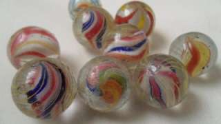   ANTIQUE SWIRL MARBLES WITH PONTILS 11/16   13/16 DIAMETER  