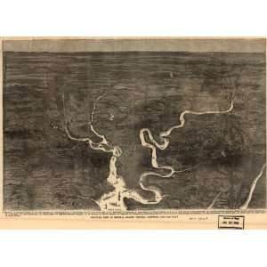  Civil War Map Isometric view of General Grants Virginia 