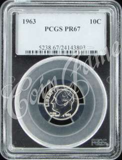 1963 P Silver Roosevelt 10c PCGS PR67  