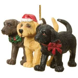   Retriever Holly Trio Dog Ornament by Big Sky Carvers