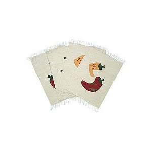  Wool placemats, Aji Peppers (set of 4)