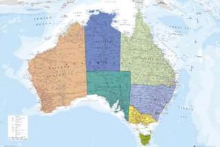Australia AUS Large Wall Map Chart Poster 36x24 NEW  