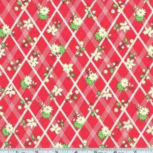  45 Wide Feedsack V Argyle Red Fabric By The Yard Arts 