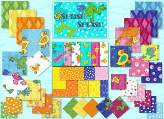 SPLISH SPLASH Quilt Squares / Blocks Just Ducky  