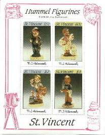 Hummel Figurines, S/S of 4 stamps  