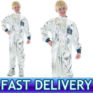 CHILDRENS BOYS KIDS SPACEMAN SPACE SUIT ASTRONAUT FANCY DRESS COSTUME 