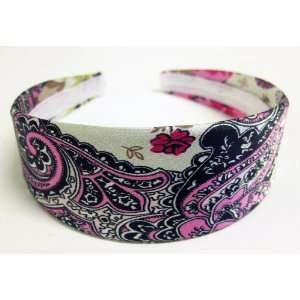 75 Pink Roses Satin Wide Headband For Girls And Women One Size Fits 